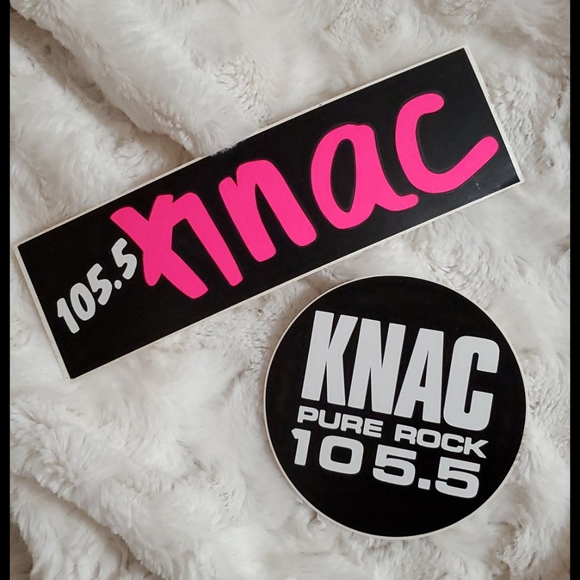 KNAC PURE ROCK 105.5 FM 2 stickers HTF Rock Radio - Picture 1 of 13
